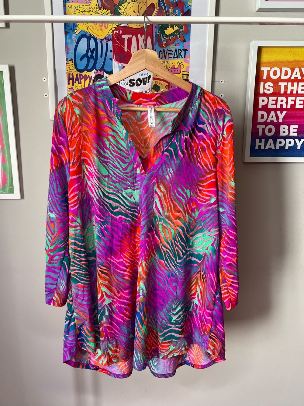 Scarlett Multicolor Zebra-Print Tunic Top